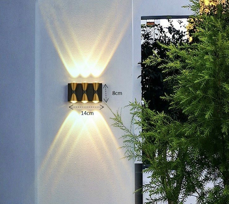 Đèn LED gắn tường hắt tường trang trí ngoài trời Decor Hợp Kim Tĩnh Điện Chống Nước