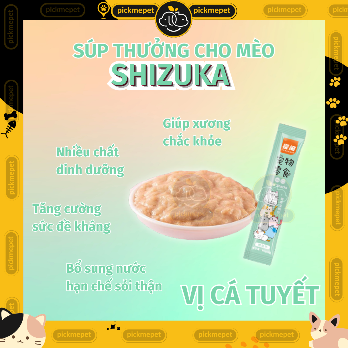 [Thanh 15g] Súp thưởng Shizuka Sizuka - 3 Vị Cho Mèo