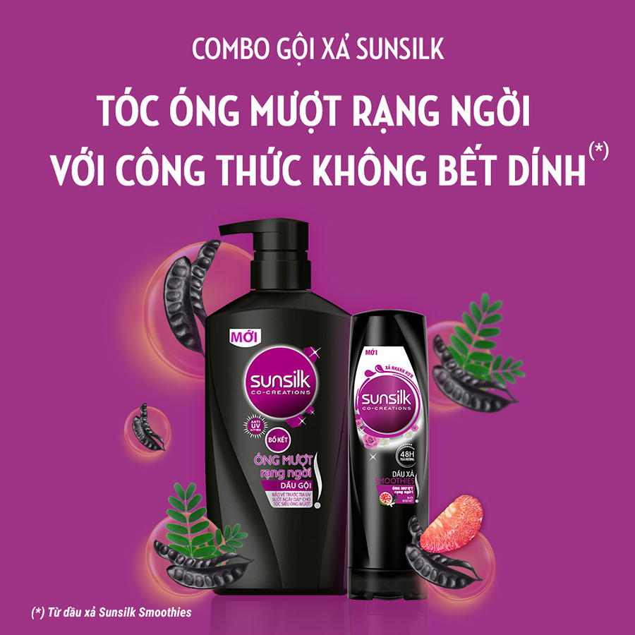 Combo Dầu Gội Sunsilk Óng Mượt Rạng Ngời 650g Và Dầu Xả Sunsilk Óng Mượt Rạng Ngời 320g