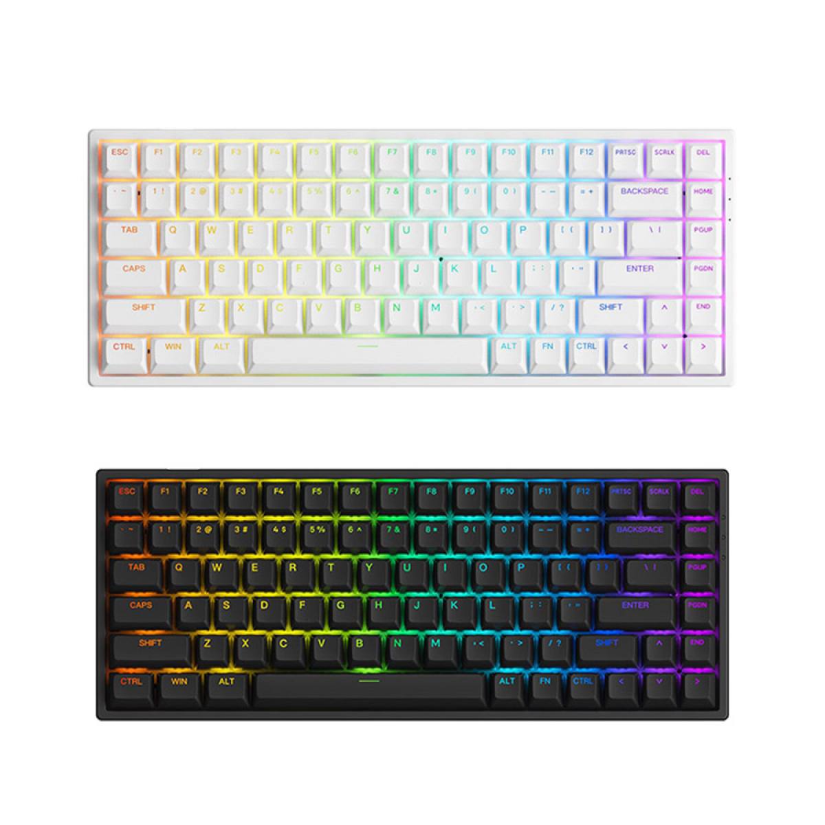 Bàn phím cơ AKKO 3084 v2 RGB – Black/White (Foam tiêu âm / Hotswap / AKKO CS Jelly switch) - Hàng chính hãng