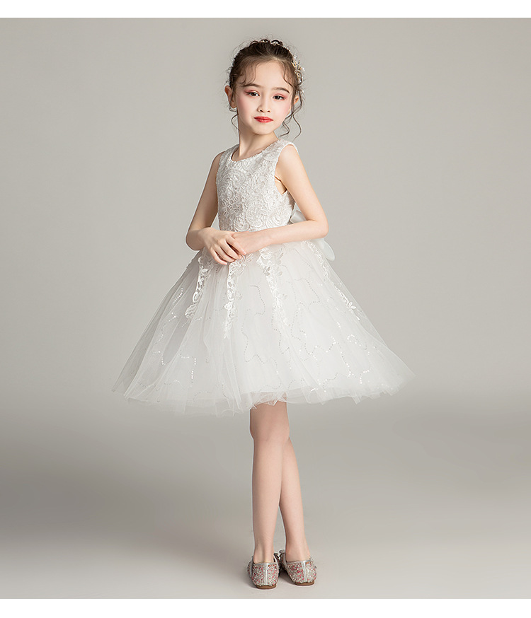 Váy đầm bé gái dễ thương, váy lưới bồng bềnh dự tiệc cho bé từ 6-12 tuổi màu trắng