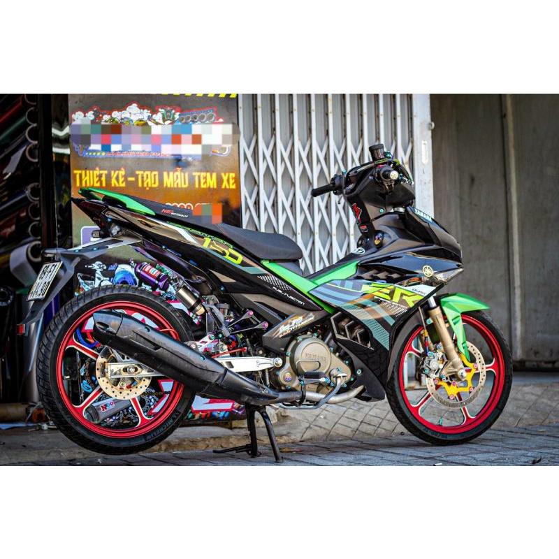 Tem rời exciter 150 đen, tem 3 lớp không bay màu
