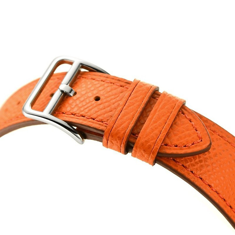 Dây đeo thay thế cho Apple watch bản 38 40 41 44 45 49mm dây da màu cam - hàng nhập khẩu
