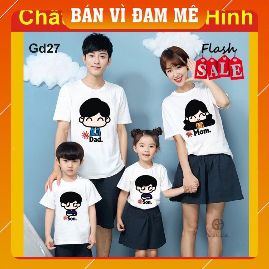 Áo Gia Đình  27, coton co giãn 4 chiều,thun. phông du lịch,đi chơi, thả tim,dad mom baby family