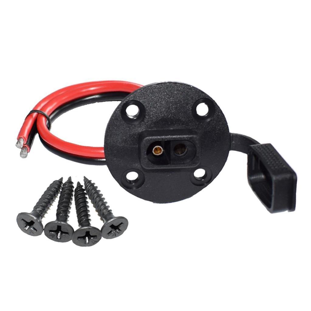 4 Pieces Solar 30cm SAE Socket Sidewall Port Cable Connector with 4 Screws