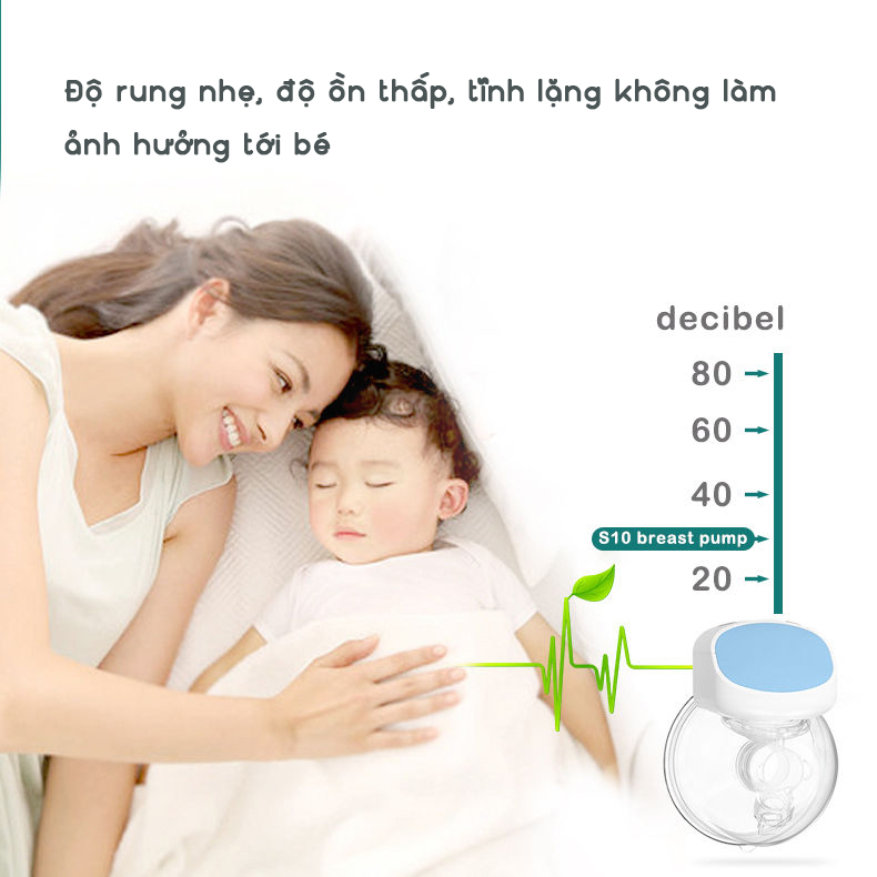 Máy hút sữa rảnh tay không dây tích hợp pin sạc 10 cấp độ có chức năng masage cao cấp