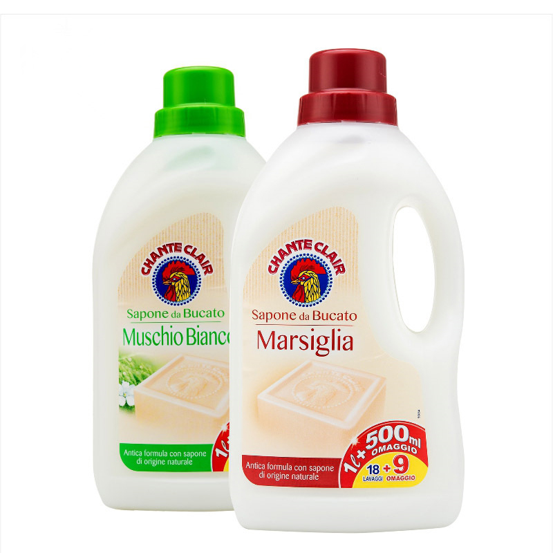 Nước xà phòng giặt tẩy trắng quần áo gà trống Chanteclair Marseille Ý 1.5L