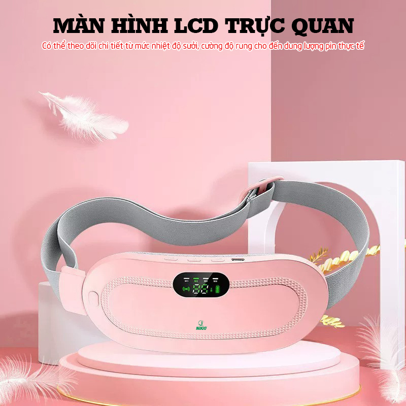 Máy massage bụng Nikio NK-162 - Công nghệ rung thư giãn kết hợp nhiệt sưởi ấm, giảm đau bụng kinh hiệu quả