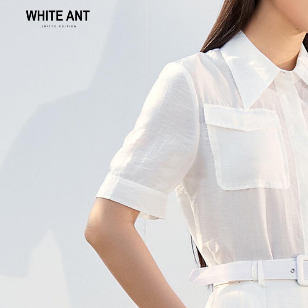 Áo Sơ Mi Nữ Ngắn Tay WHITE ANT MIRA CASE BAG SHIRT Thiết Kế Túi Ốp Thanh Lịch, Trẻ Trung 170300154