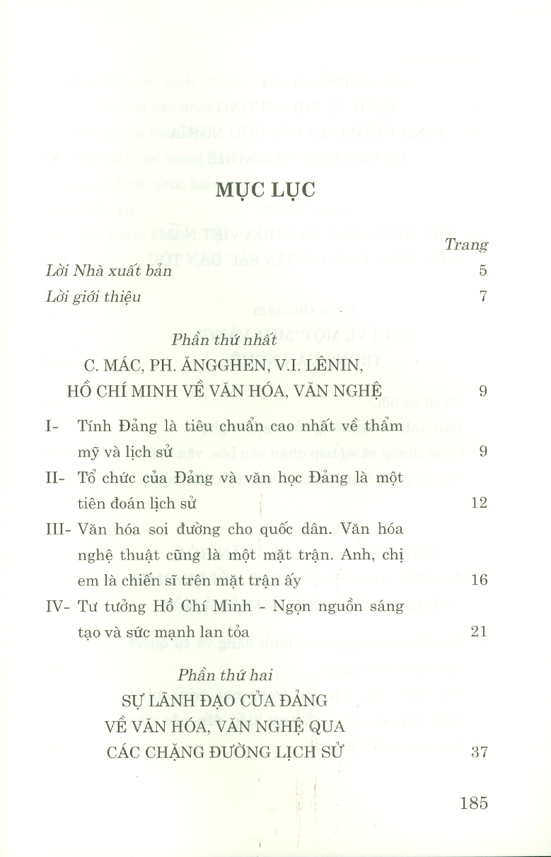 Sự Lãnh Đạo Của Đảng Về Văn Hóa Văn Nghệ (In giới hạn 50 cuốn)