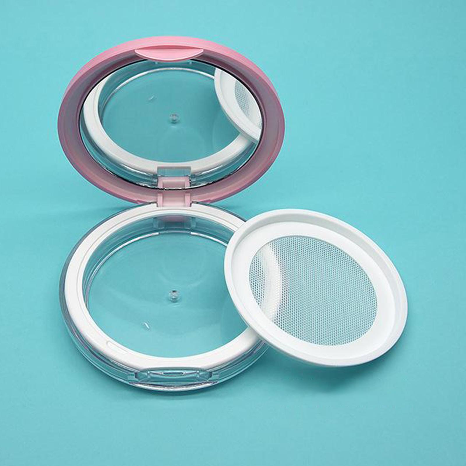 0.1 oz Reusable Loose Powder Container DIY Refillable Powder Bottle Box Face Powder Makeup Jar Travel Kit Cosmetic Makeup Containers with Mirror