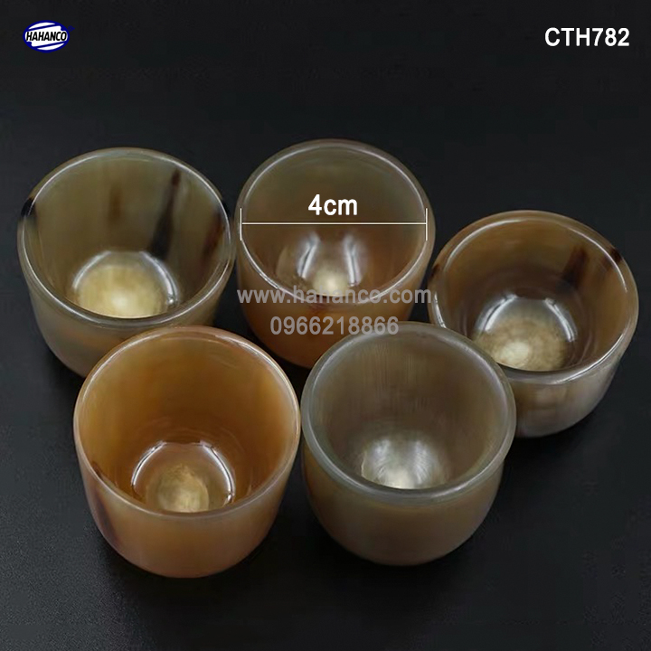 Chén sừng Trâu và bò Châu phi /uống Trà /R.ư.ợ.u (CTH782) thanh lọc giải độc và nhiệt cho cơ thể