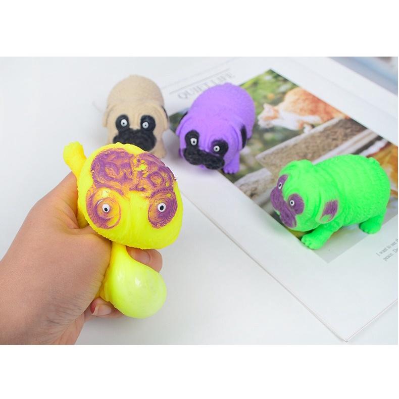 Squishy Mochi hình chó pitbull màu mè đồ chơi bóp tay mềm mịn dễ thương chân thực giảm stress co dãn đàn hồi ngộ nghĩnh