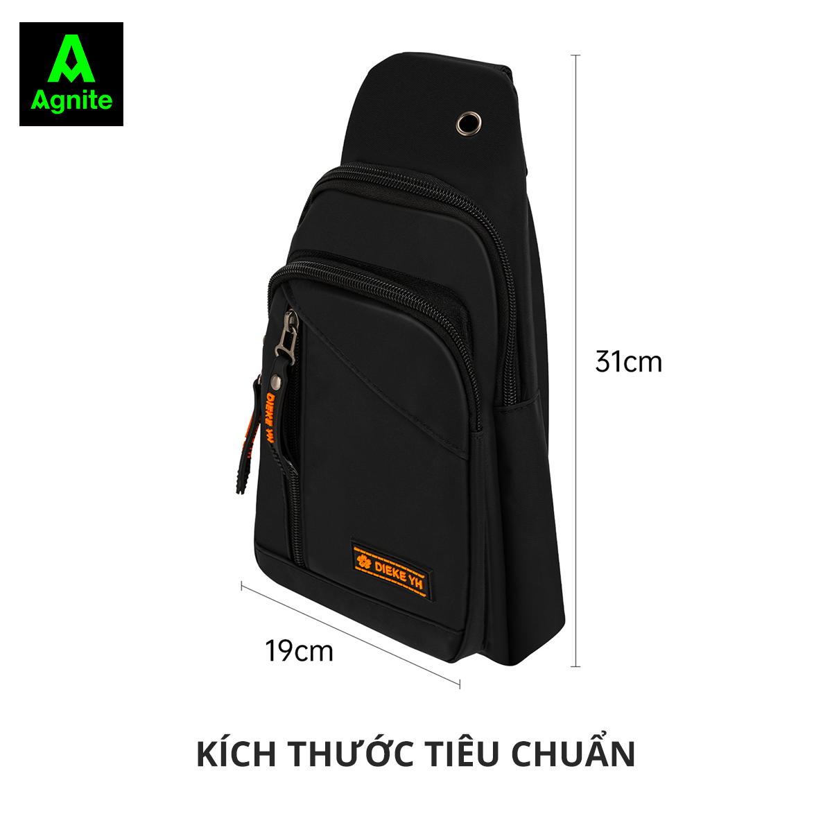 Túi đeo chéo thể thao nam chính hãng Agnite, vải canvas chống nước, nhỏ gọn tiện lợi dễ mang theo - EH1001/EH1002