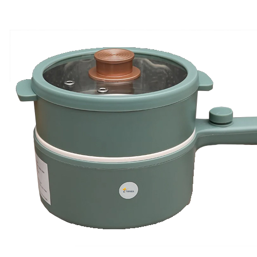 Nồi điện ceramic đa năng Tahawa TH-271 1.5 lít xanh với thiết kế xinh xắn nhỏ gọn, thuận tiện đặt trên bàn ăn, điều khiển bằng núm xoay dễ dùng, có xửng hấp kèm theo, giúp bạn chế biến những món ăn như mì, lẩu, món xào,...