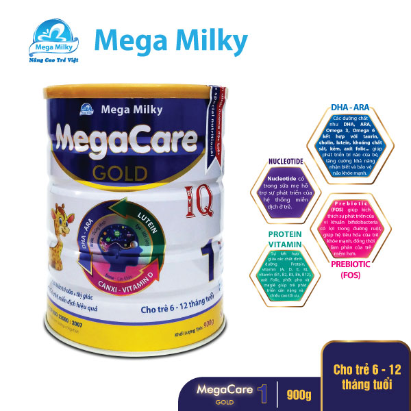 Sữa bột MEGACARE GOLD IQ 1 - Mega Milky