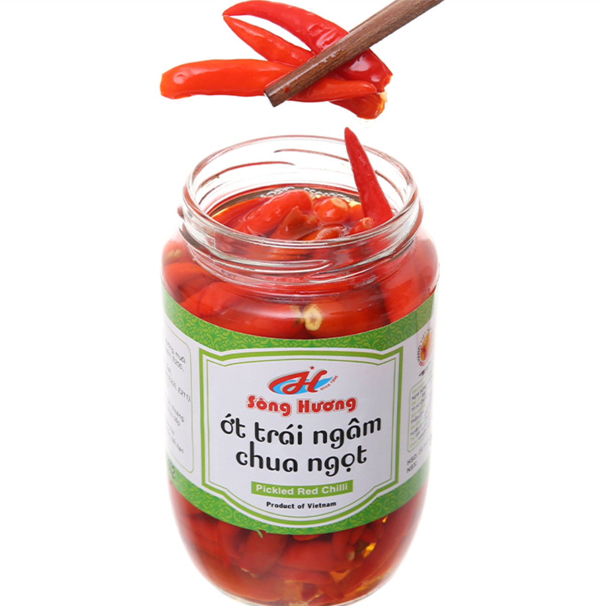 Combo 1 Hũ Tỏi Ngâm Chua Ngọt 370g + 1 Hũ Ớt Trái Ngâm Chua Ngọt 350g Sông Hương Foods