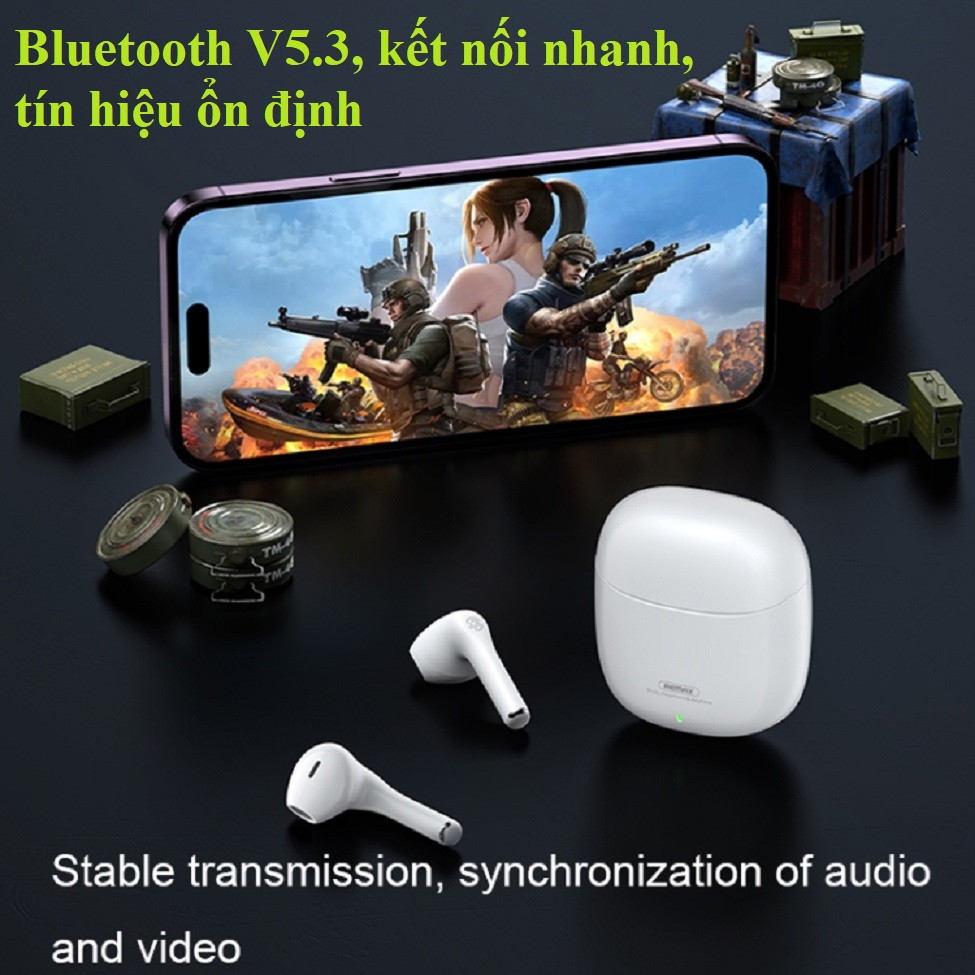 Tai nghe nhét tai Bluetooth V5.3 hộp sạc không dây Remax CozyBuds W5 _ Hàng chính hãng