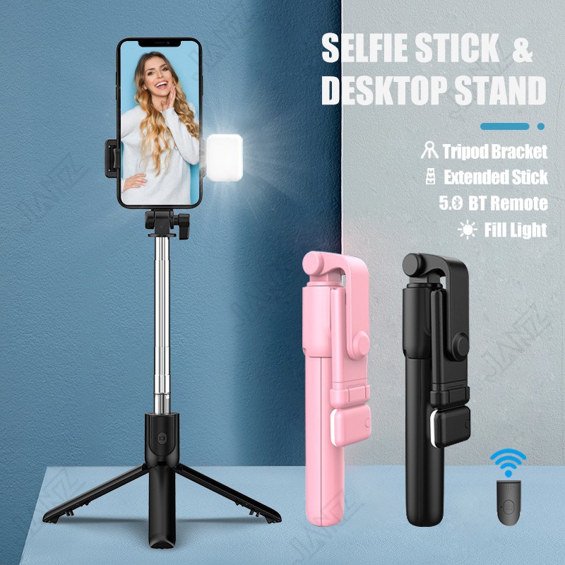 Gậy chụp ảnh 3 chân có đèn led trợ sáng Gậy tự sướng selfie chụp hình điều khiển từ xa xoay nhiều góc độ loại tốt