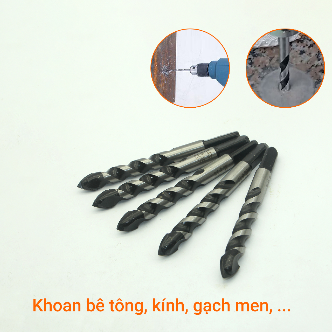 Bộ 3 Mũi khoan đa lớp 12mm dài 120mm