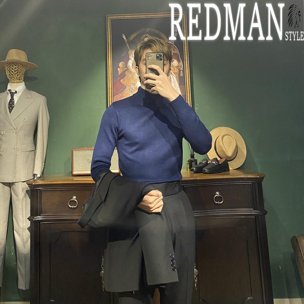 Áo len nam nữ co giãn cổ cao 3cm Redman chất len mềm mại vừa vặn phong cách Hàn Quốc