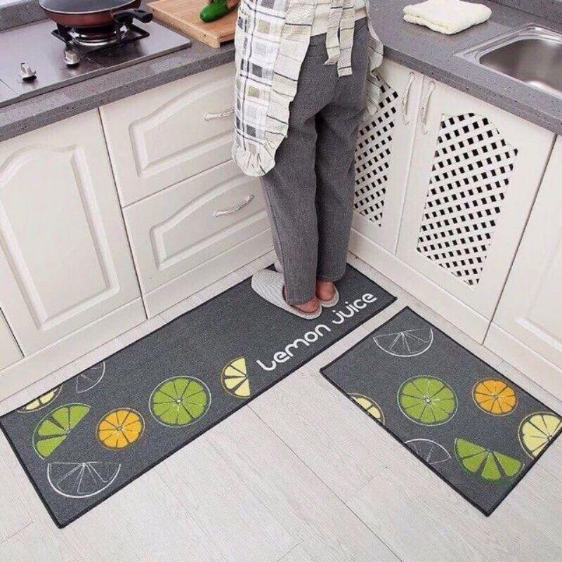 Bộ 2 thảm chân nhà bếp hình 3d
