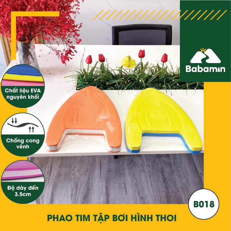 Phao Tim Tập Bơi Hình Thoi Cho Trẻ Em, Người Lớn – Mút EVA Chống Cong Vênh – B018