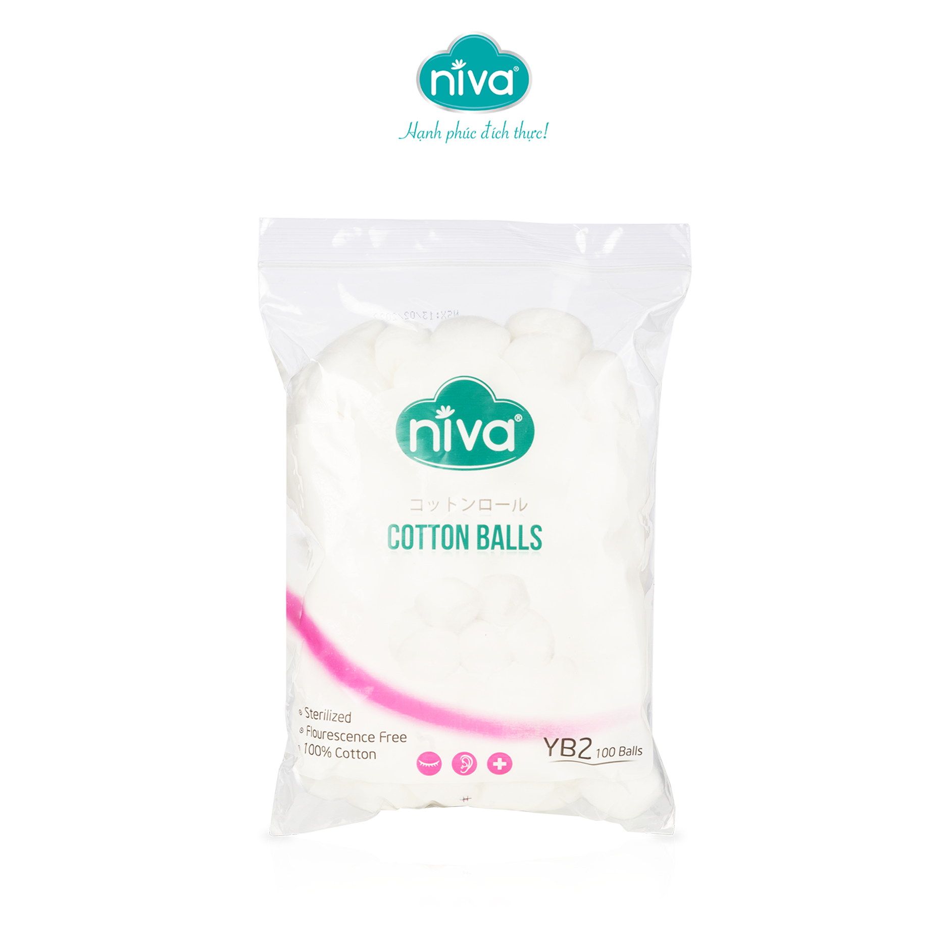Combo 05 Gói 100 Bông Gòn Viên Tròn Y Tế NIVA Yb2 Đường Kính 27mm Nhét Tai Cho Phụ Nữ Sau Sinh