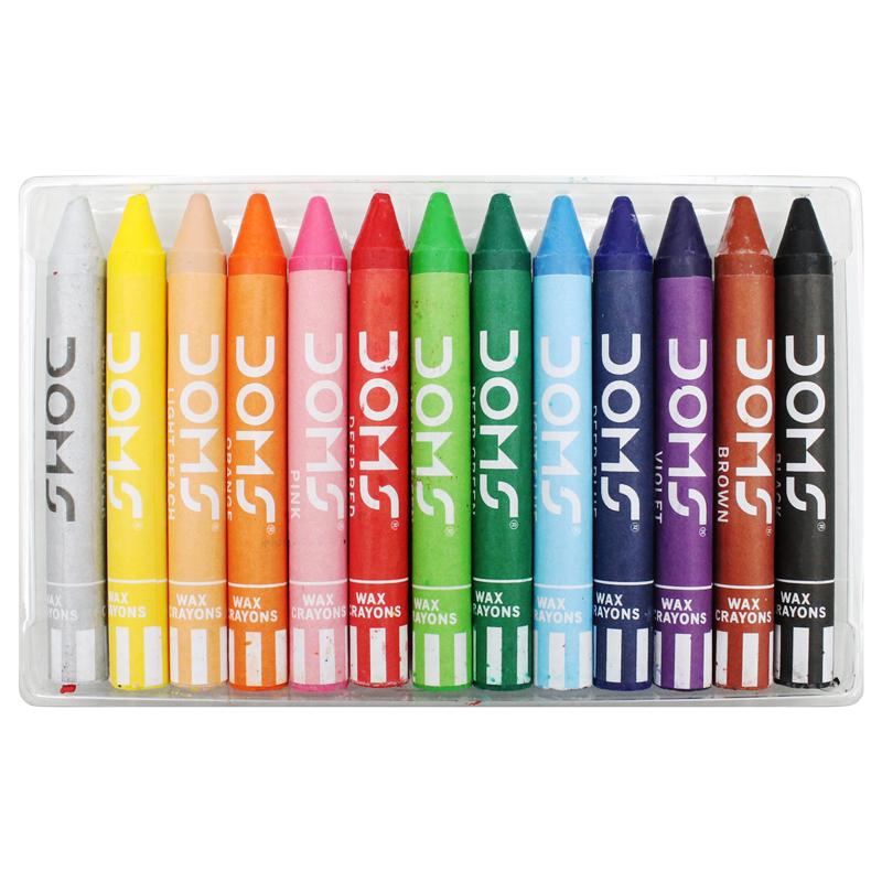 Hộp 12 Bút Sáp Màu Lớn Jumbo Wax Crayons - DOMS 3468