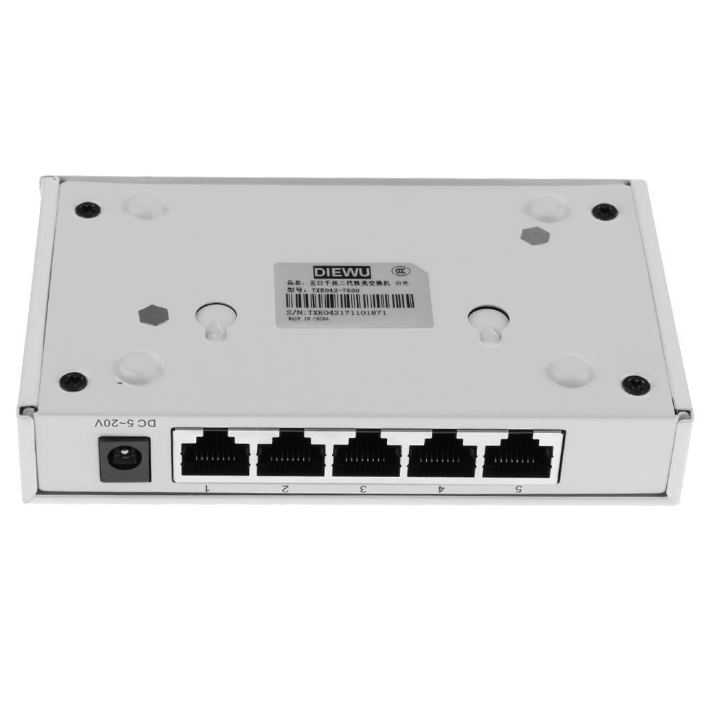 RJ45 5Port Gigabit Ethernet Network Switch Metal Desktop Smart Adapter Hub