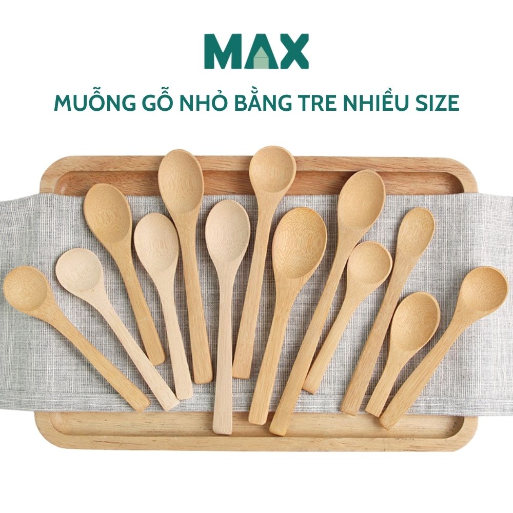 [Nhiều size] Bộ 4 cái muỗng gỗ nhỏ bằng tre múc gia vị, thìa gỗ nhỏ mini múc trà cafe ngũ cốc