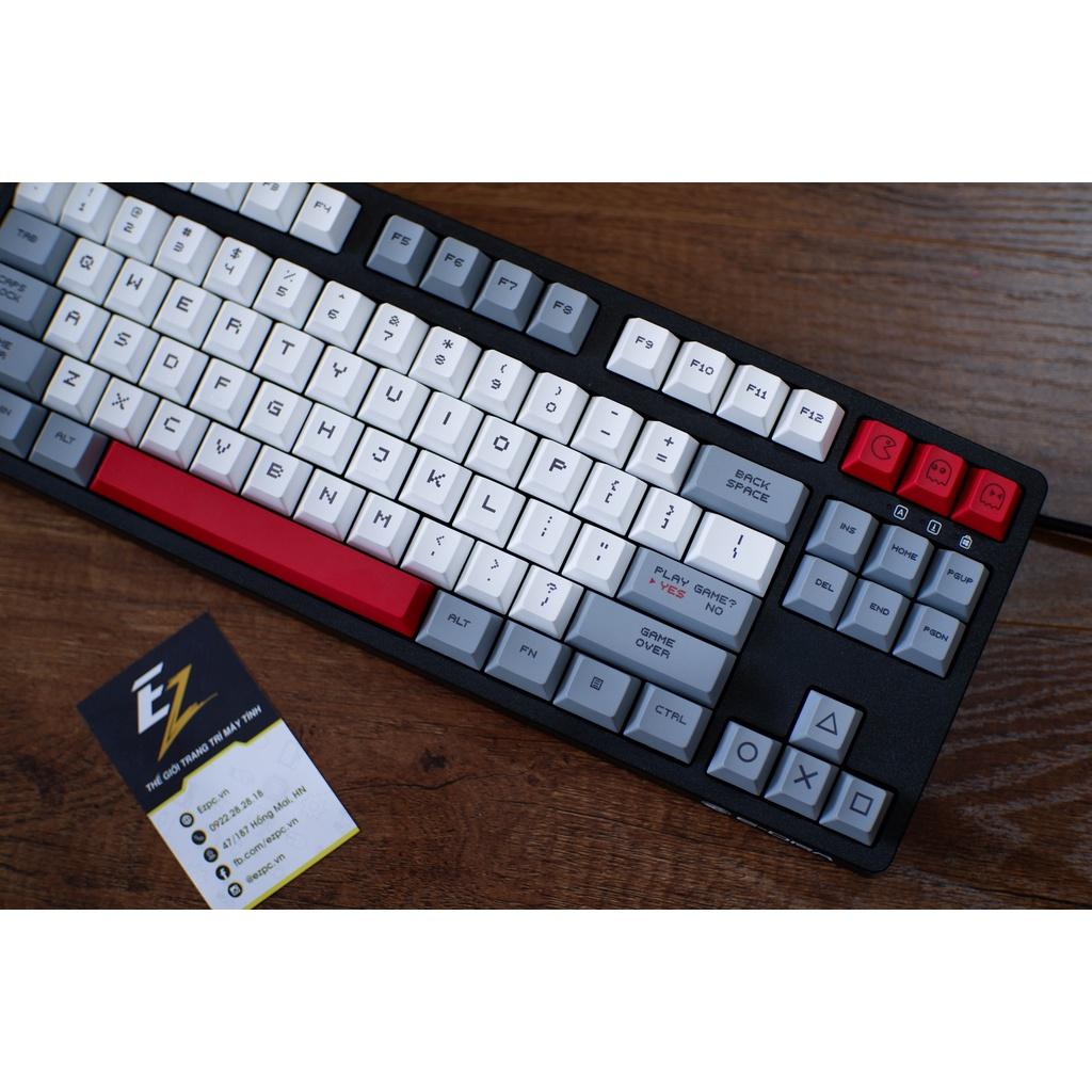 Keycap RETRO 8 BIT Thick PBT Dyesub 114 Phím Cherry Profile Cho Bàn Phím Cơ