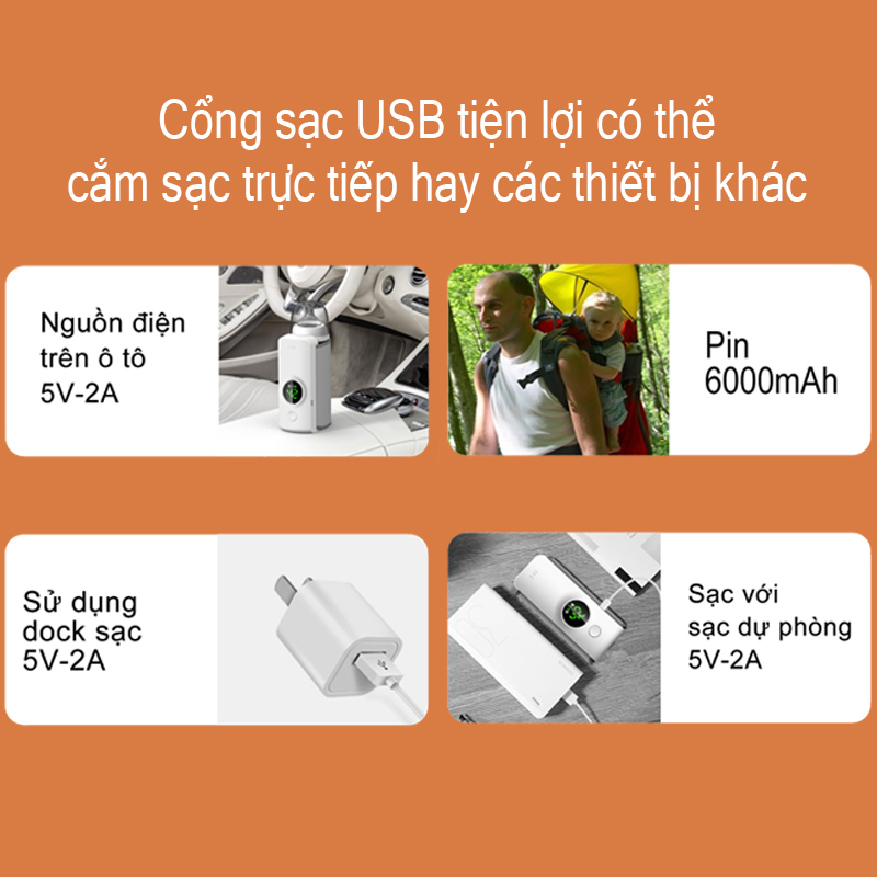 Máy Hâm Sữa Cầm Tay FINOSE LAS02 - Dung Lượng Pin 6000mAh - 6 Mức Nhiệt Tuỳ Chỉnh