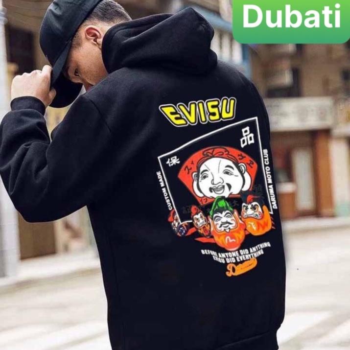 ÁO HOODIE NAM NỮ, ÁO KHOÁC NỈ EVISU FROM RỘNG DÀI TAY CHỐNG NÁNG SÀNH ĐIỆU VIP - DUBATI FASHON