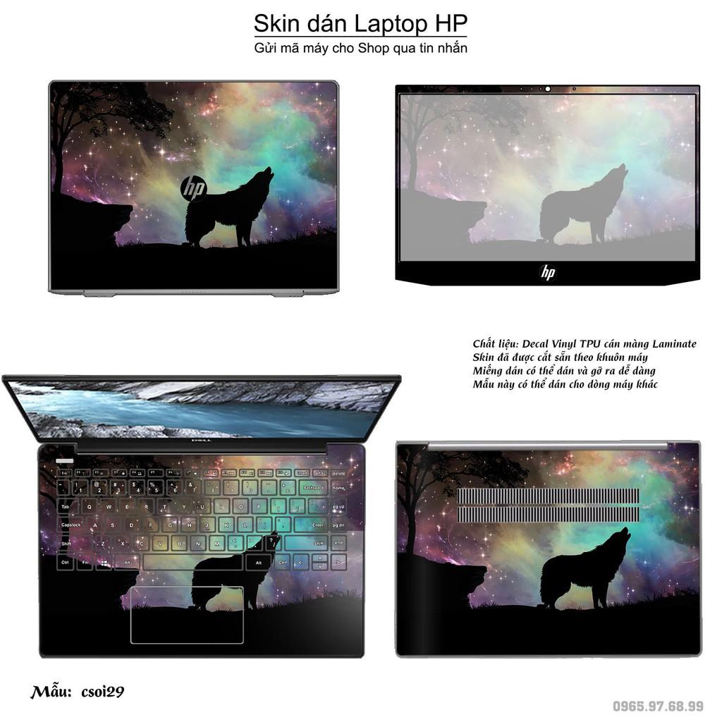 Skin dán Laptop HP in hình sói tuyết (inbox mã máy cho Shop)