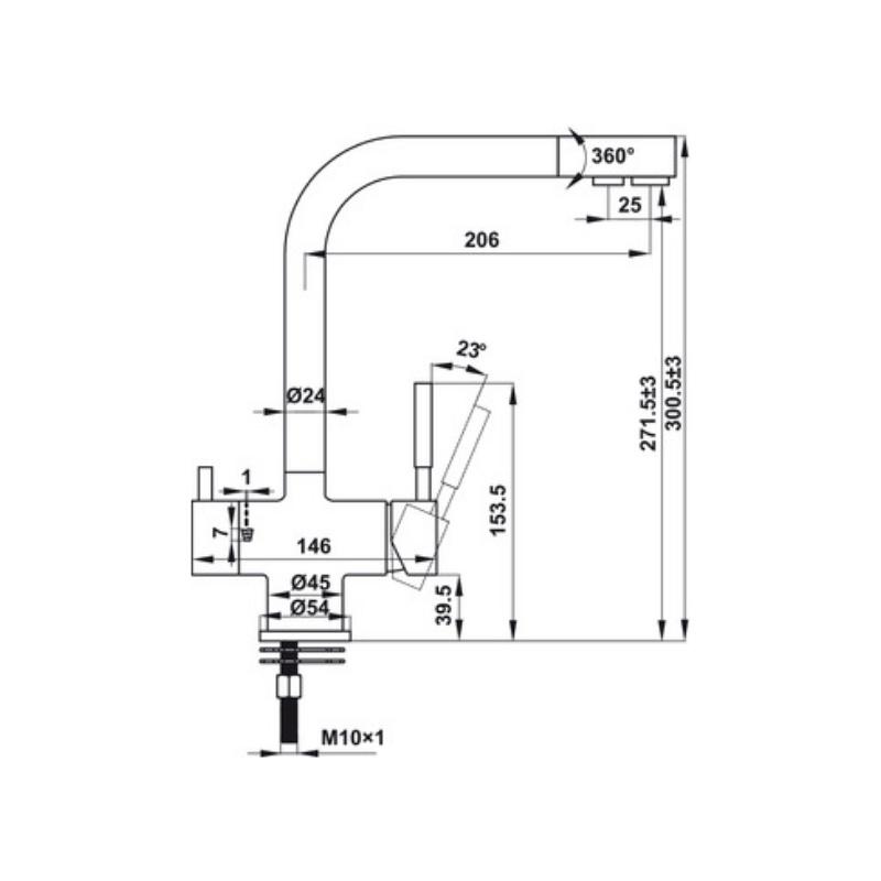 Vòi Rửa Chén Hafele HT21-CH2F271 577.55.210 - Tích Hợp Đường Nước Uống - Hàng Chính Hãng