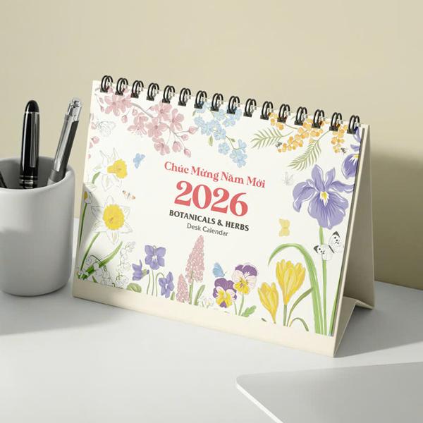Lịch Bàn 2026 - Botanicals &amp; Herbs - Nguyễn Trắc