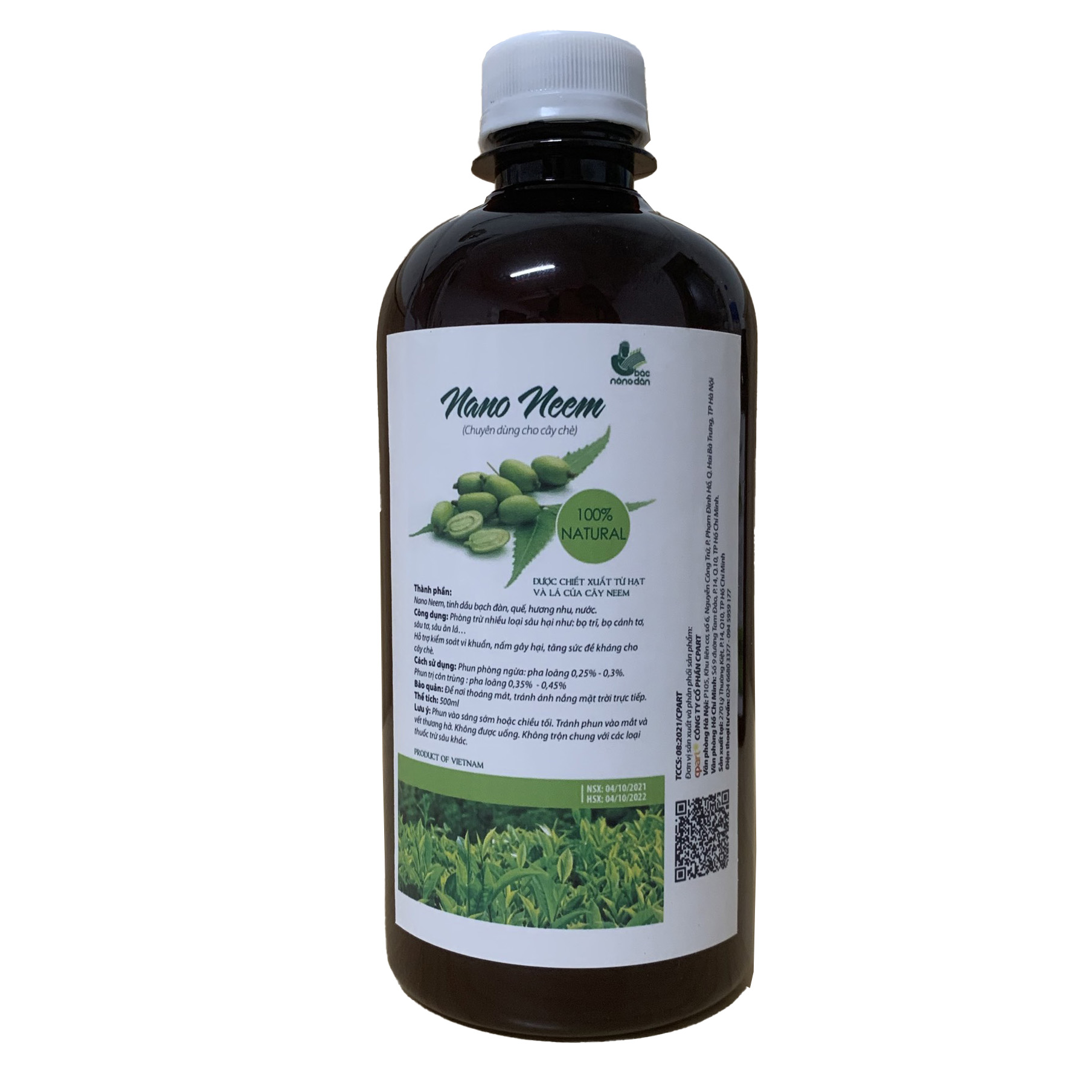 Chế phẩm NanoNeem sinh học phòng trị sâu hại, côn trùng trích hút cho các loại cây trồng