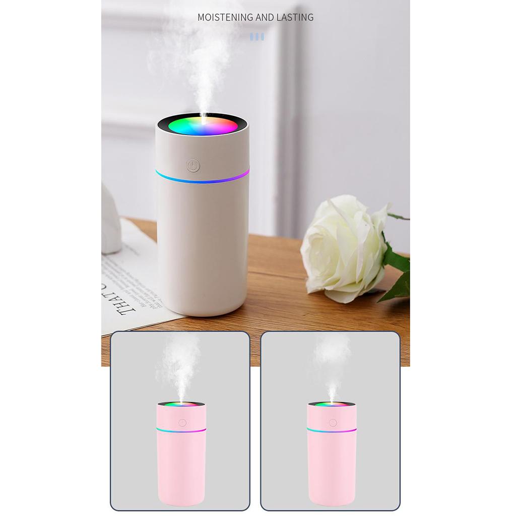 Humidifiers,320ml Ultrasonic Whisper-Quiet Humidifiers for Bedroom with 7 Color LED Display Sleep Timing Mode for Home Baby