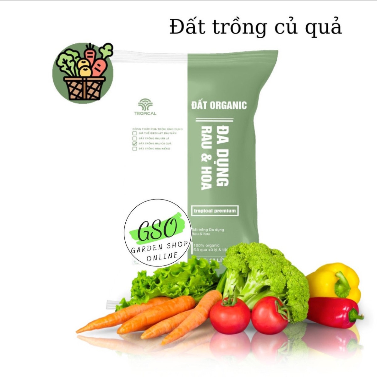 Đất trồng rau ăn củ quả, thân leo Tropical Premium