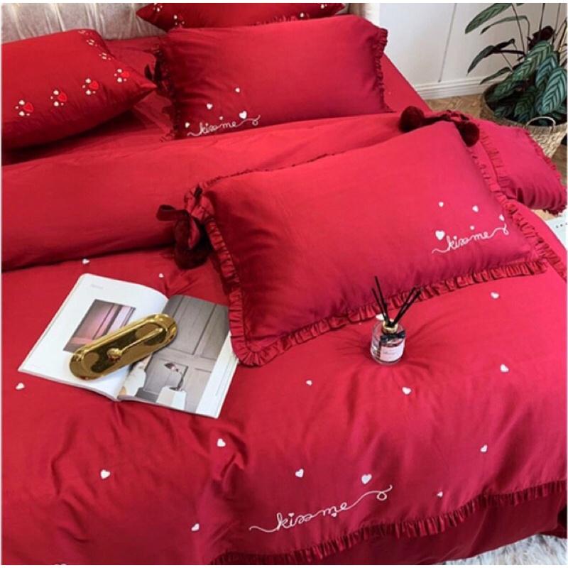 Bộ ga gối vỏ chăn lụa thêu cao cấp 7 món