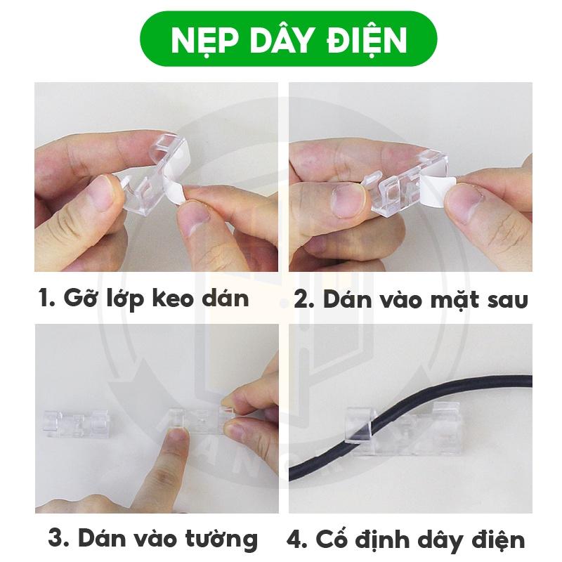 Giá đỡ gắn tường siêu dính, cố định cho các thiết bị điện Nẹp dây điện đi dây chống rối trong phòng làm việc NANORON
