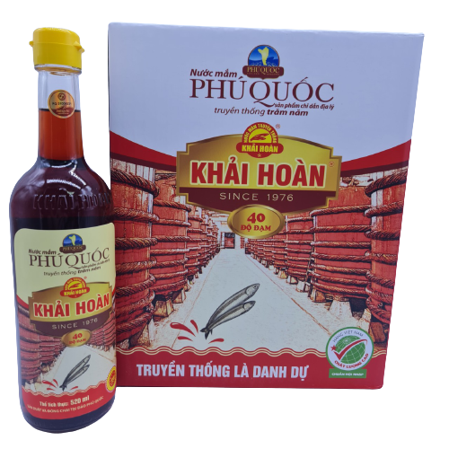 Nước mắm Khải Hoàn Phú Quốc 40 độ đạm 520ml thùng 6 chai