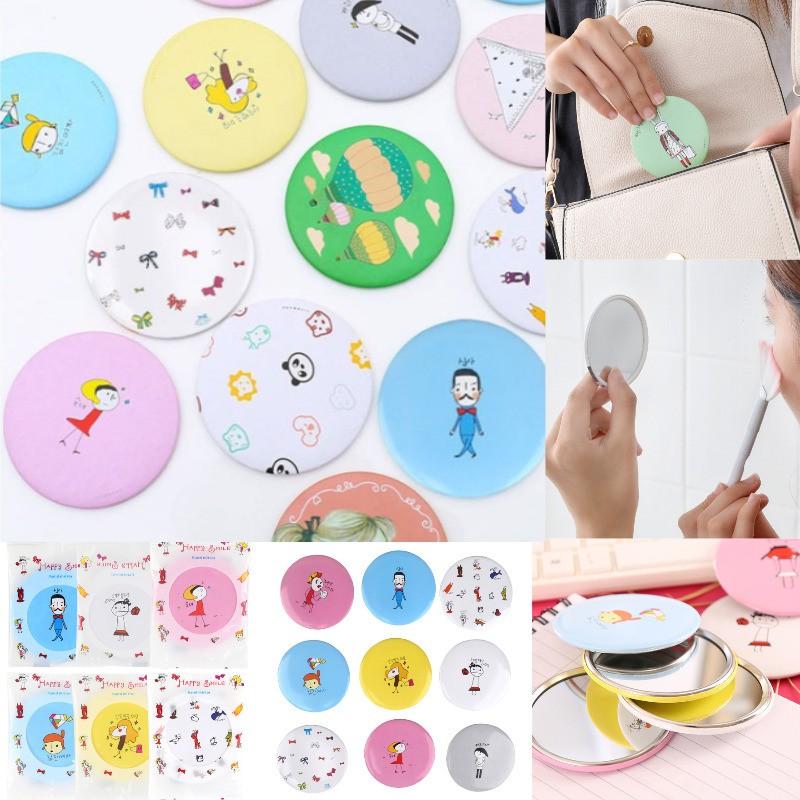 Gương trang điểm mini bỏ túi in họa tiết hoạt hình đáng yêu