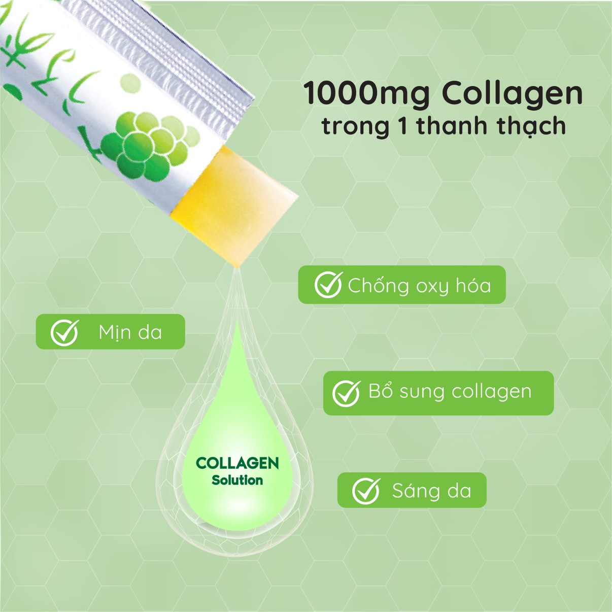 Thạch Bổ Sung Collagen AISHITOTO Vị Nho Mẫu Đơn 30 thanh)