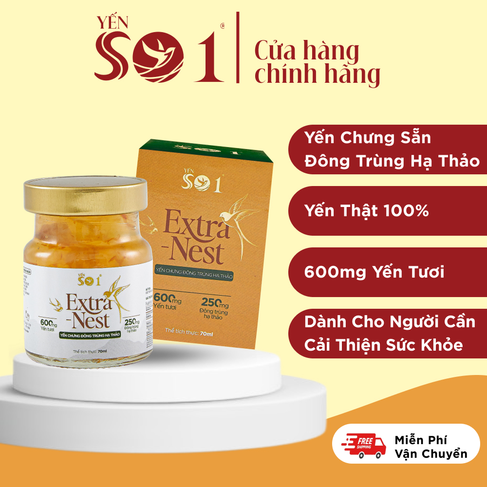 Hình ảnh [Lọ 70ml] Yến Số 1 Chưng Sẵn Đông Trùng Hạ Thảo, Yến tươi 100%