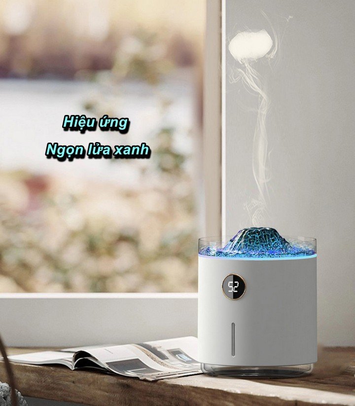 Máy Tạo Độ Ẩm Khuếch Tán Hương Thơm Volcano Smoke 350ml Đèn LED Hiệu Ứng Núi Lửa - Home and Garden