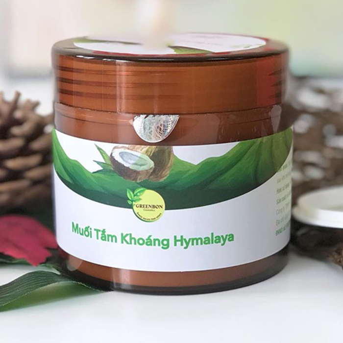 Muối tắm khoáng Himalaya GREENBON (100g) - Giảm mụn lưng, viêm nang lông, chống lão hóa da