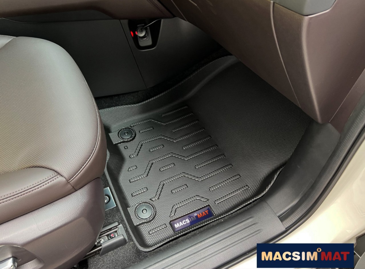 Thảm lót sàn xe ô tô Mazda CX8 Nhãn hiệu Macsim chất liệu nhựa TPV cao cấp màu đen - 3 hàng ghế