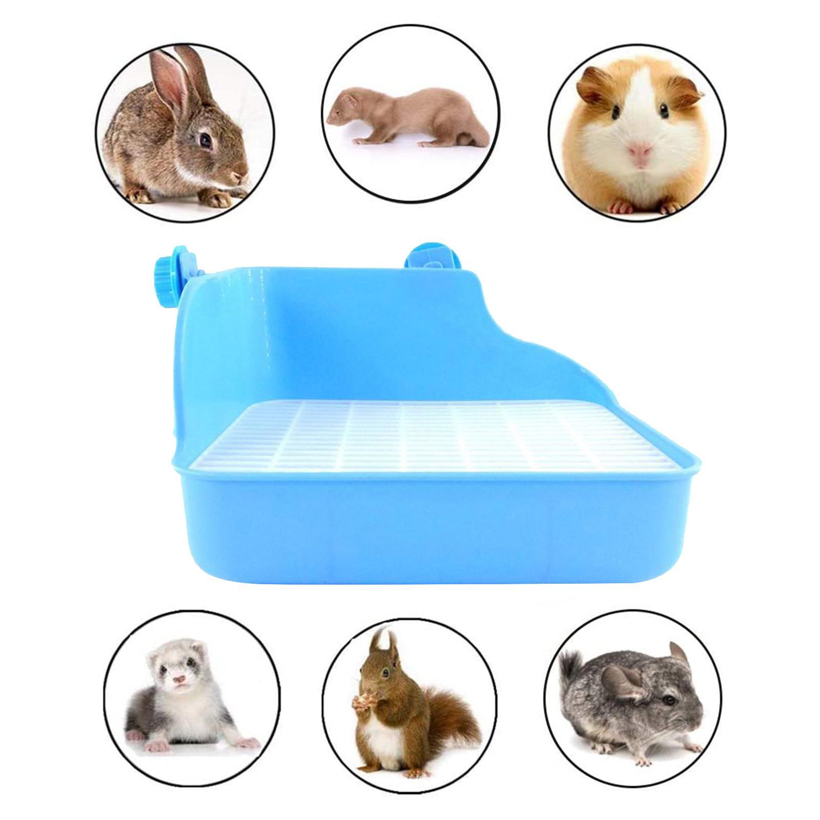 2X Rabbit Toilet Box Tray Pets Hamster Indoor Potty Trainer Guinea Pig Blue